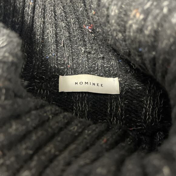 Nominee Sweater Womens Medium Gray Turtleneck Cableknit Fishermen Italy - Picture 7 of 10